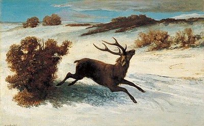 Courbet - 雪の中を駆ける鹿.jpg